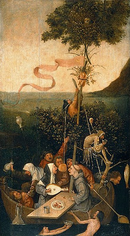 Paris Louvre Painting 1490-1500 Hieronymus Bosch - The Ship Of Fools 